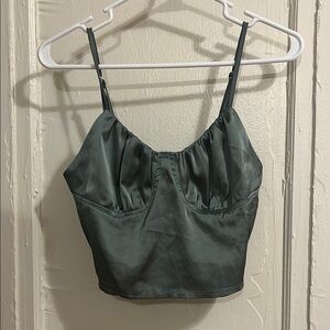 SHEIN Satin Green Tank Top